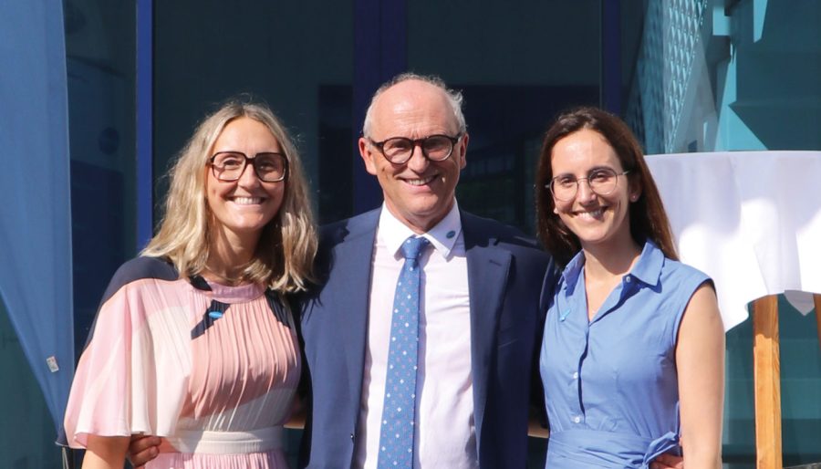 Firmenchef Hans Georg Hagleitner mit den Töchtern Katharina und Stefanie (von links).